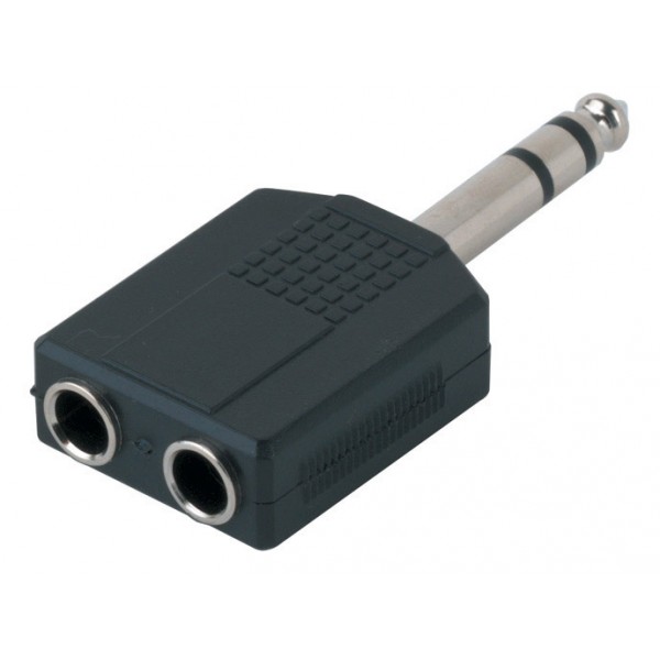 Adapter 2x 6.3 mm Stereo Jack Plug 1x 6.3 mm Stereo Jack Plug